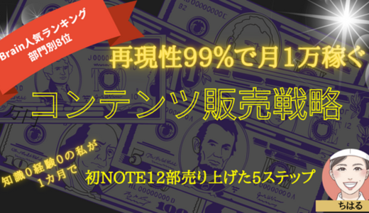 【月1万稼ぐ】実績知識0の私が1か月でnote12部販売したコンテンツ販売戦略5ステップ【再現性99%】