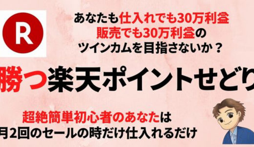 【楽天ポイントせどりマスター】仕入れでも30万利益ゲット、販売でも30万利益ゲット