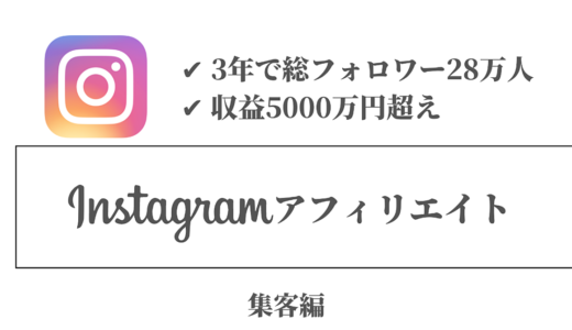 【個別コンサル付き】３年で28万フォロワー集めたInstagramアフィリエイト～集客編～