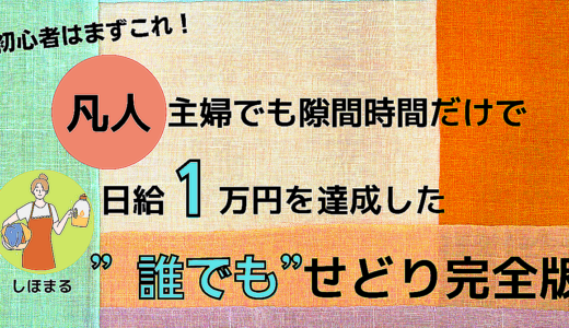 初心者はまずこれ！ 凡人主婦でも隙間時間だけで『日給1万円』を達成できた ”誰でも”せどり完全版