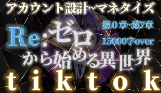 今流行りの○○を使った､アカウント設計~マネタイズまでの道のりを網羅したRe：ゼロから始める異世界tiktok