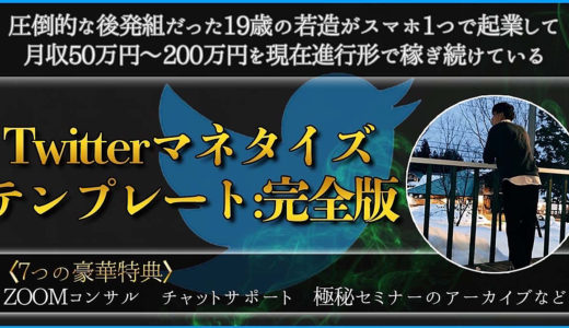 圧倒的な後発組だった19歳の若造がスマホ1つで起業して月収50万円〜200万円を現在進行形で稼ぎ続けているTwitterマネタイズテンプレート