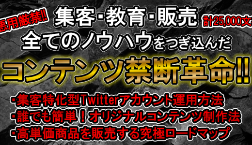 悪用厳禁!!【集客・教育・販売】全てのノウハウをつぎ込んだコンテンツ禁断革命!!