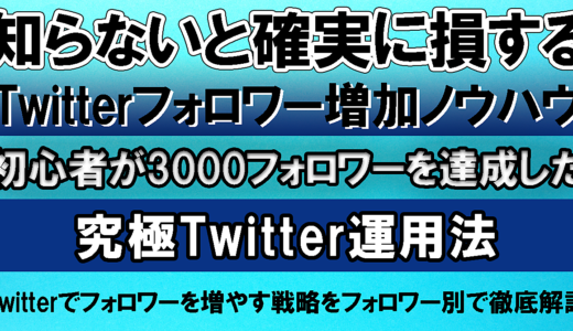 知らないと確実に損するTwitterフォロワー増加ノウハウ！初心者が3000フォロワーを達成した究極のTwitter運用法