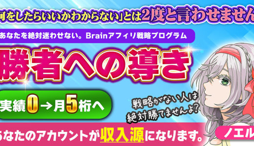 【アカウント開始時からの戦略法】　勝者への導き　０から始めるBrainアフィリ