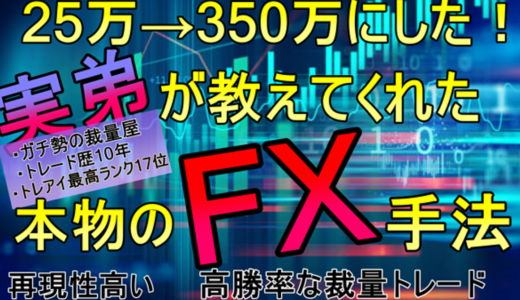 【FX】25万→350万円にしたガチのトレーダー手法を初心者でも再現できるよう解説