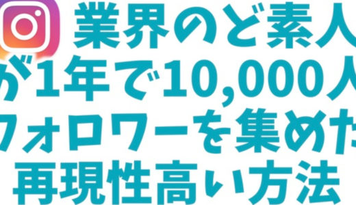 【再現性高い】インスタグラムで1年間で10,000人フォロワーを集めた方法【実践的】
