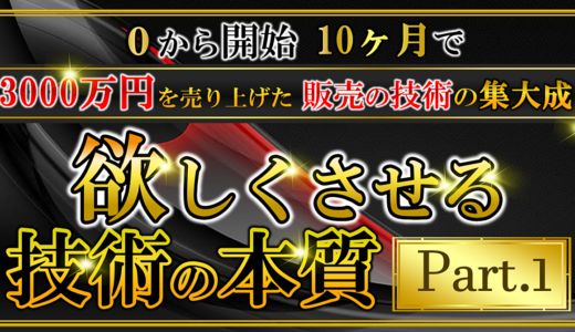 【全15部限定販売】【欲しくさせる技術の本質】0から10ヶ月で3000万円を稼いだ最強の武器