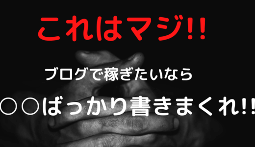 【逆にこれしか要らん】ブログで稼ぎたいなら○○ばっかり書けばいい!!【⠀初心者向け】