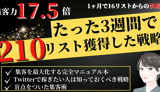 たった3週間で210リスト獲得した戦略