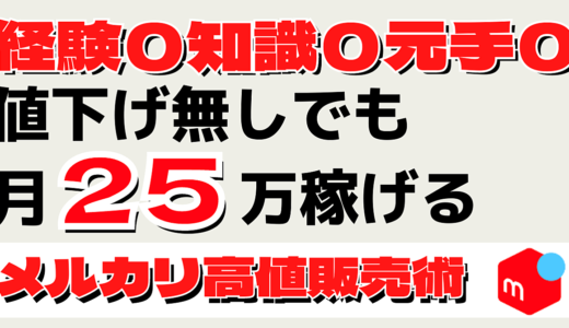 【1ヵ月25万】メルカリ未経験者でも値下げせずに稼げる「メルカリ高値販売術」