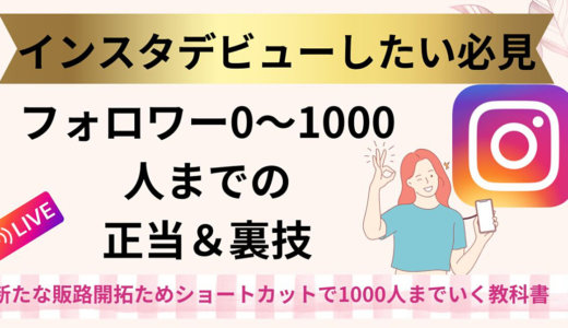 インスタフォロワー１桁２桁の人が1000人まで増やすまで正当＆裏技をご紹介