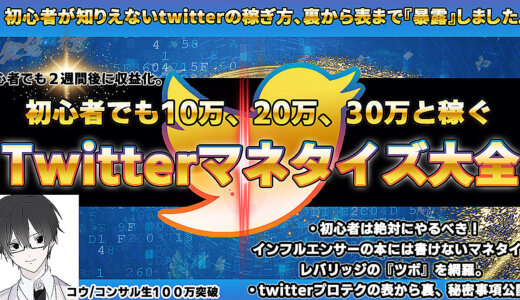 初心者でも10万20万30万と稼げる、Twitter伸ばすための本質から裏まで暴露！twitterマネタイズ大全