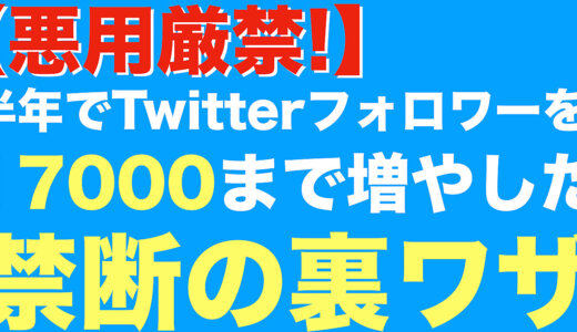 【悪用厳禁!】半年でTwitterフォロワーを１７０００まで増やした禁断の裏ワザ！
