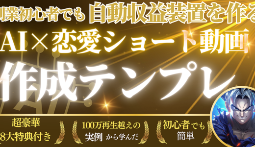 【真似するだけ】月5万円の収益を発生させるAI×恋愛ショート動画作成テンプレート
