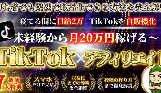 【未経験から月20万】爆速で収益化させるTikTok×アフィリエイト完全解説ガイド