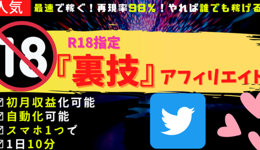 【禁断のアフィリエイト術】R18指定　裏技アフィリエイト