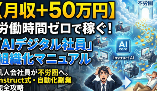 【月収+50万円の不労圏へ】凡人会社員が「AIデジタル社員」を組織化し、労働時間ゼロで稼ぎ続ける「Instruct式・自動化副業」完全攻略マニュアル