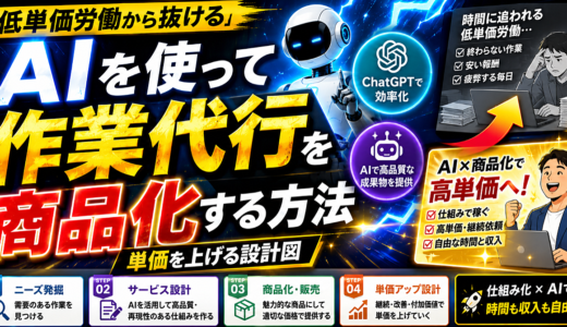 【低単価労働から抜ける】AIを使って作業代行を商品化する方法｜単価を上げる設計図