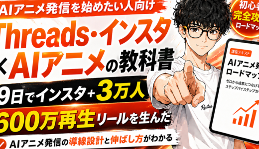 【540部突破！】Threads・インスタ × AIアニメの教科書〜9日でインスタ+3万人、600万再生リールを生んだAIアニメ発信ロードマップ〜