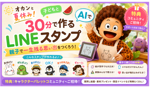 【50部突破‼️】オカンと夏休み！🌻🍉
子どもと30分で作るLINEスタンプ
AIで、親子の一生残る夏休みの思い出を。